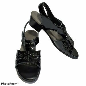 SAS Sandals Womens Size 8N Sunburst Black Patent
